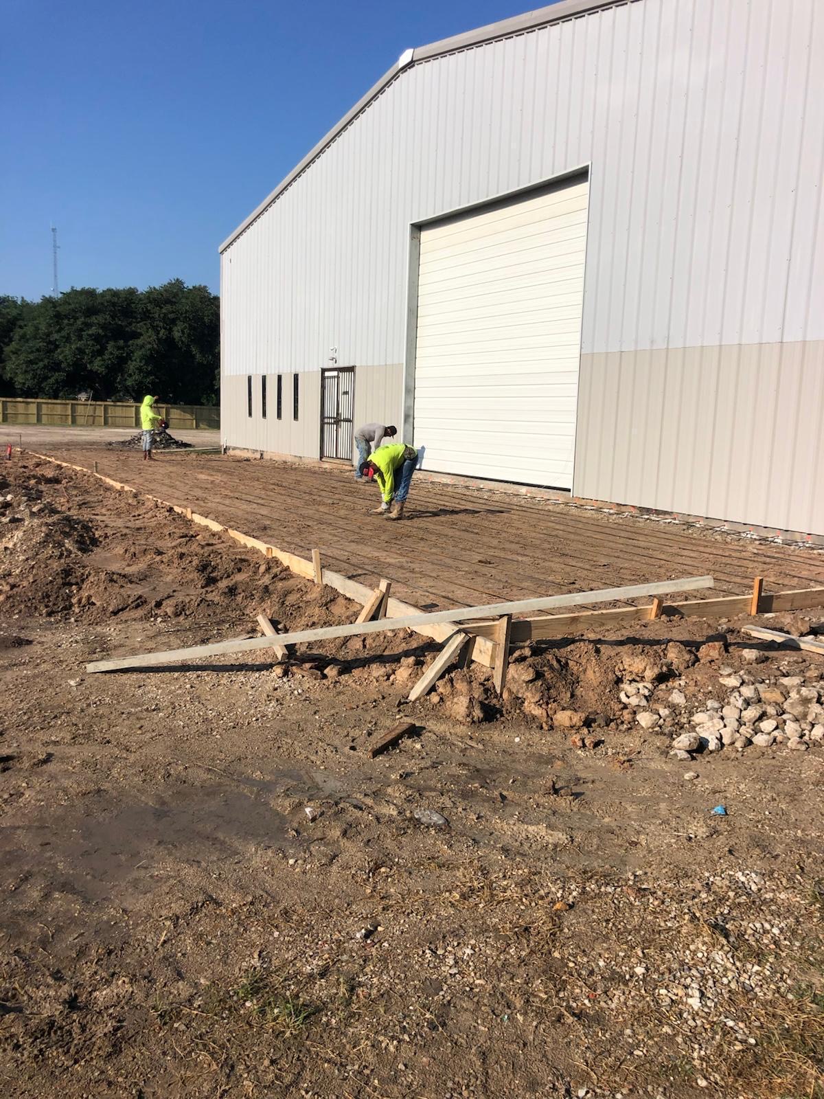 Forms set for warehouse slab