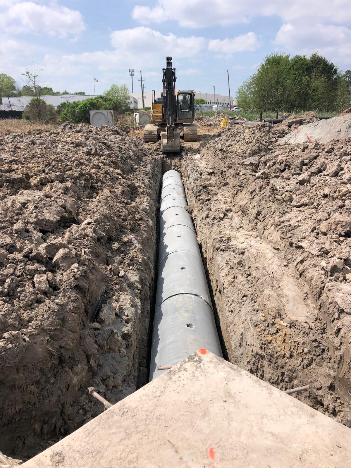 Drainage tie-in near culvert