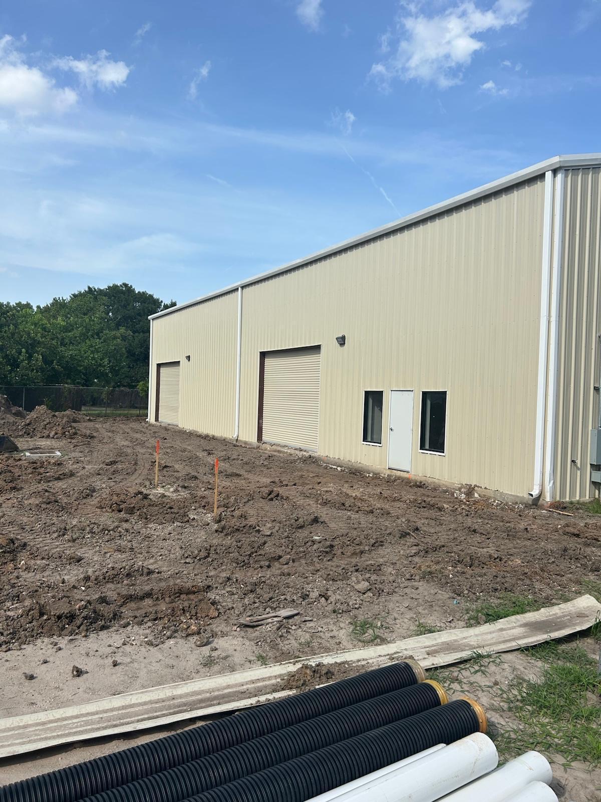 Finished exterior, pad prep