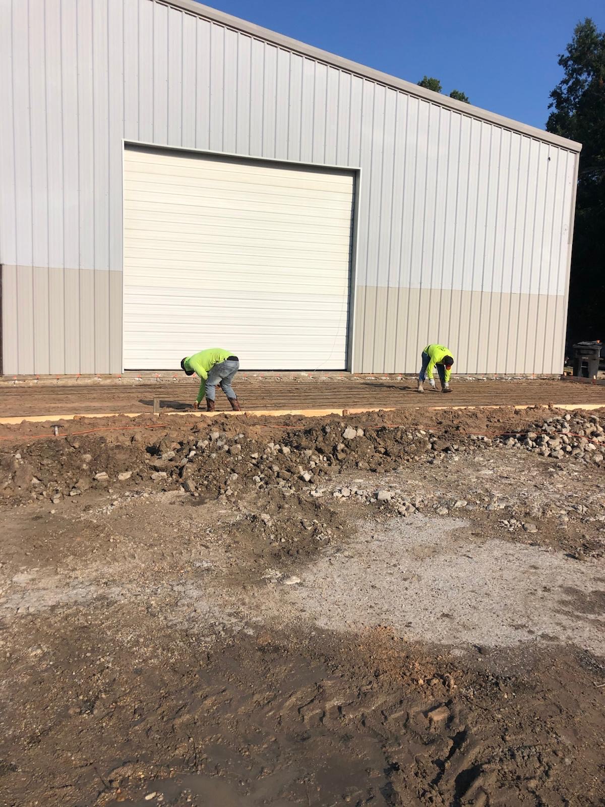 Rebar layout — bay door slab