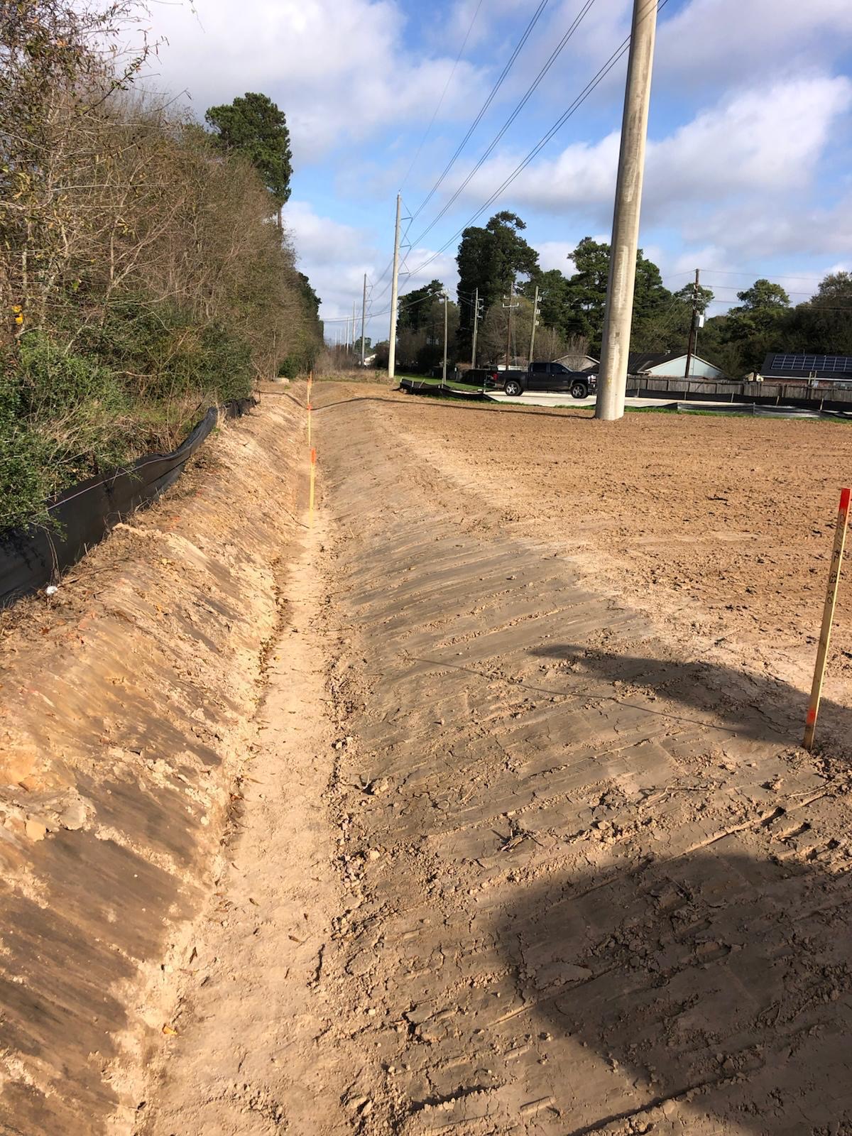 Utility trench, ready for pipe