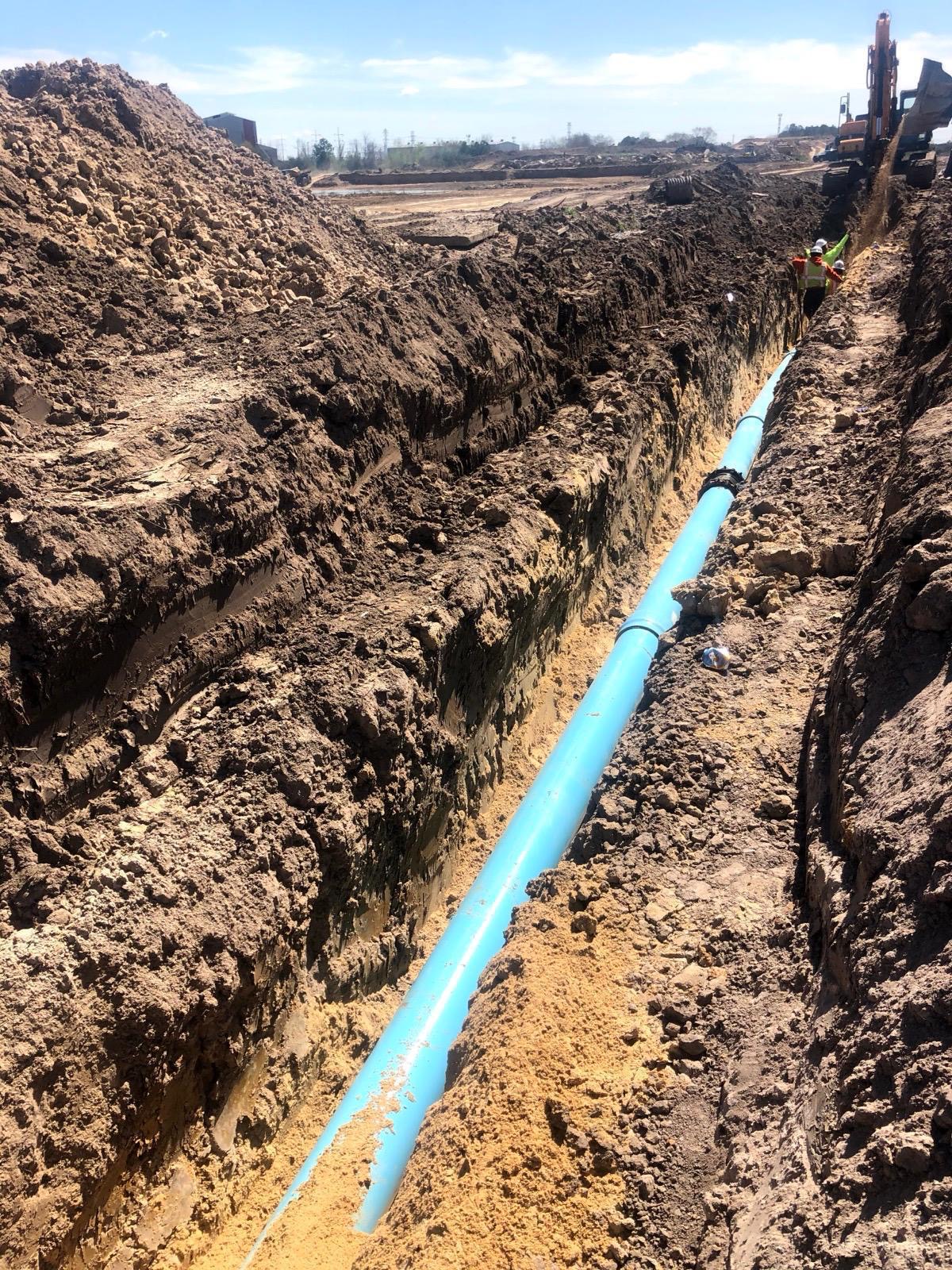 Large-diameter water main run