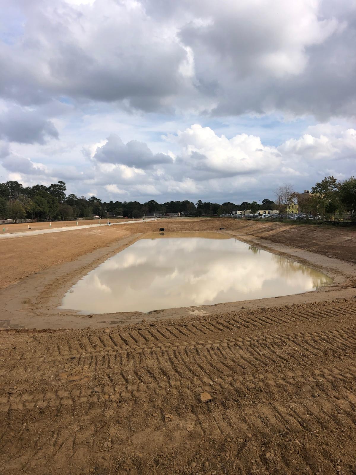 Retention pond shaping